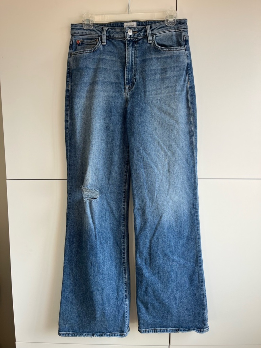 Hudson Heidi High Rise Wide Leg  Medium Blue Wash Jeans Size 30
